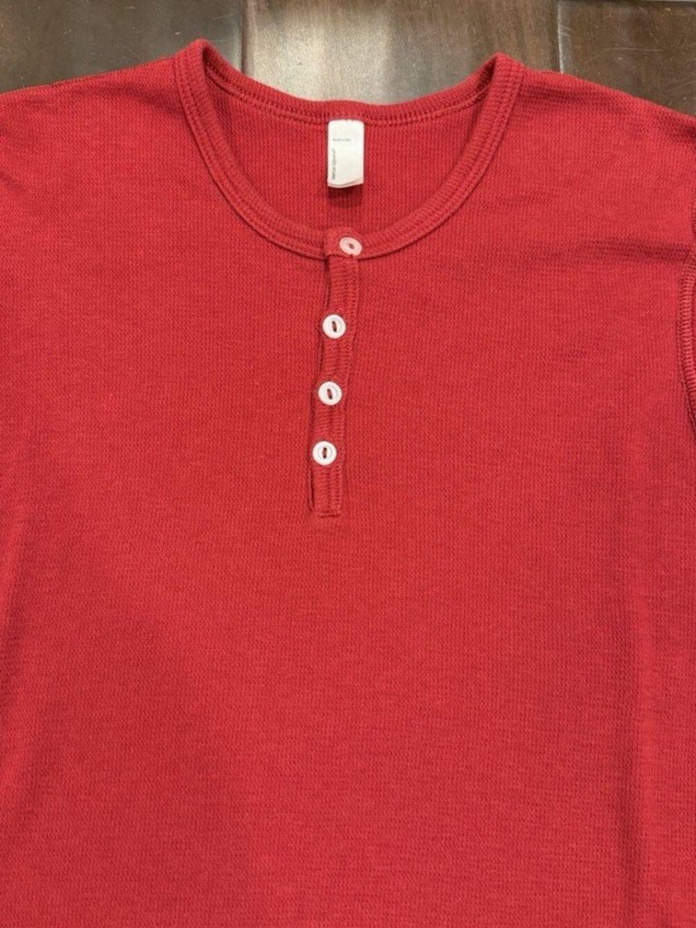 American Apparel red thermal henley ('Dexter kill shirt' style)